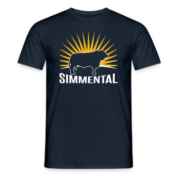 Rancher Rinderzüchter - Simmentaler Kuh - Männer T-Shirt - Navy - Vorne - AI Model Male 178 light (178cm)
