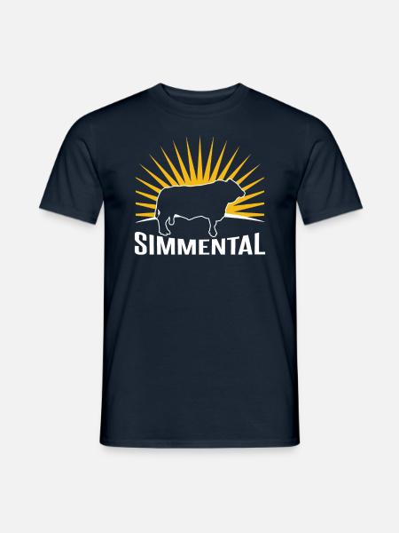 Rancher Rinderzüchter - Simmentaler Kuh - Männer T-Shirt - Navy