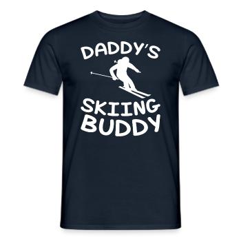 Daddy's Ski-Buddy - Kinder Skifahrer - Männer T-Shirt - Navy - Vorne - AI Model Male 178 light (178cm)