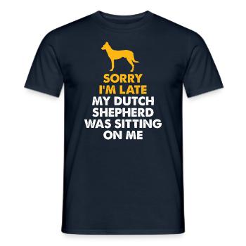 Ich Bin Spät Dran, Mein Holländischer Schäferhund - Männer T-Shirt - Navy - Vorne - AI Model Male 178 light (178cm)