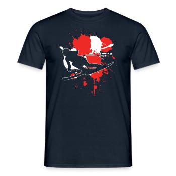 Austria Flag Skiers - Ski alpin - T-shirt homme - marine - Devant - AI Model Male 178 light (178cm)