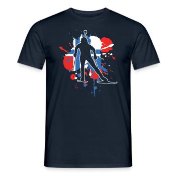 Norvège Drapeau Biathloniste - Biathlon - T-shirt homme - marine - Devant - AI Model Male 178 light (178cm)