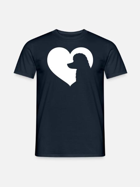 Poodle Dog Heart Silhouette - Puddel - T-skjorte herre - marine