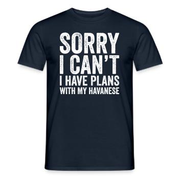 Ich Habe Pläne Mit Meinem Havaneser - Männer T-Shirt - Navy - Vorne - AI Model Male 178 light (178cm)