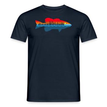 Outdoor-Angeln - Fisher Smallmouth Bass - Männer T-Shirt - Navy - Vorne - AI Model Male 178 light (178cm)