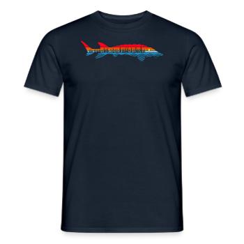 Fischerei Im Freien - Fischer Störfisch - Männer T-Shirt - Navy - Vorne - AI Model Male 178 light (178cm)