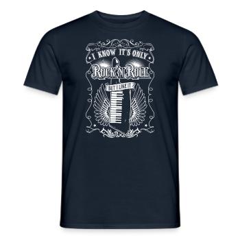 It's Rock and Roll - Keytar - Men's T-Shirt - navy - Front - AI Model Male 178 light (178cm)