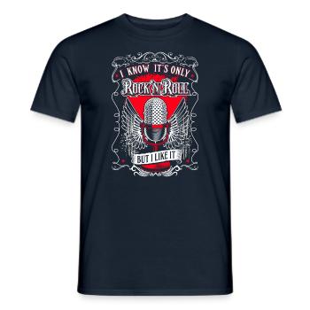Es Ist Rock And Roll - Retro Mikrofon - Männer T-Shirt - Navy - Vorne - AI Model Male 178 light (178cm)