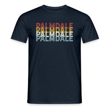 USA City 70s Retro - Vintage Palmdale - Men's T-Shirt - navy - Front - AI Model Male 178 light (178cm)