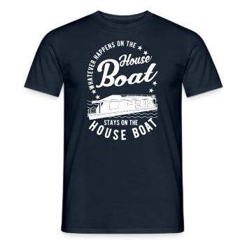 Whatever happens on the houseboat - Men's T-Shirt - navy - Front - AI Model Male 178 light (178cm)