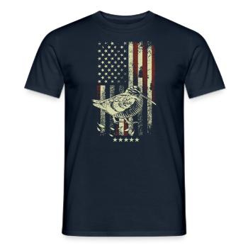 USA-amerikanische Flagge - Waldschnepfe-Vogel - Männer T-Shirt - Navy - Vorne - AI Model Male 178 light (178cm)