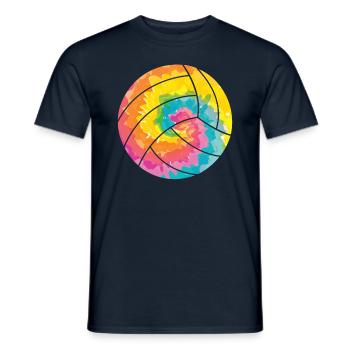 Hippie - Batik Volleyball - Men's T-Shirt - navy - Front - AI Model Male 178 light (178cm)