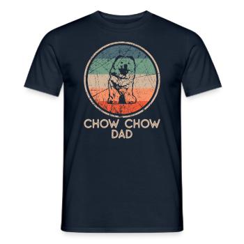 Dog - Vintage Chow Chow Dad - Men's T-Shirt - navy - Front - AI Model Male 178 light (178cm)