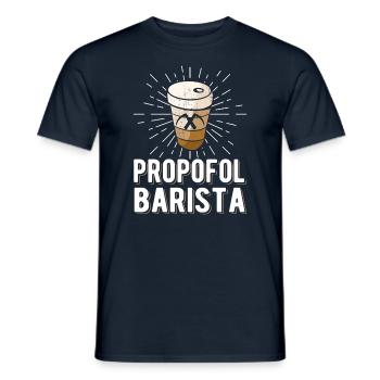 Propofol Barista - Laryngoscope Anesthésie Anesthésie - T-shirt homme - marine - Devant - AI Model Male 178 light (178cm)