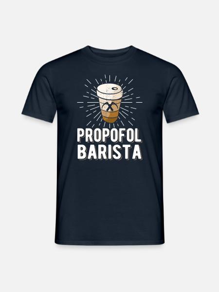 Propofol Barista - Laryngoskop Narkose Anästhesie - Mænd T-shirt - marineblå