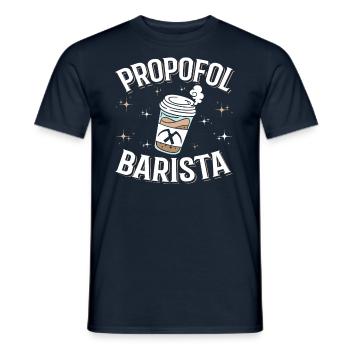 Propofol Barista - Laryngoscope Anesthesia Anesthesia - Men's T-Shirt - navy - Front - AI Model Male 178 light (178cm)