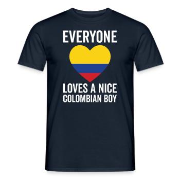 Tout le monde aime un gentil garçon colombien - T-shirt homme - marine - Devant - AI Model Male 178 light (178cm)