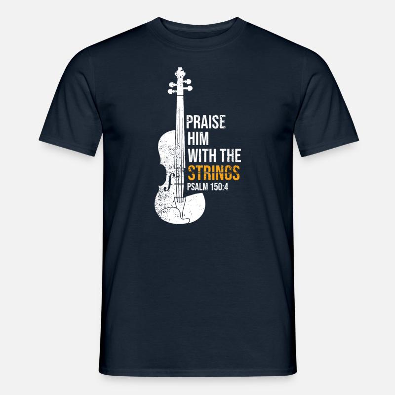 Praise Him With Strings - Violon - T-shirt homme - marine