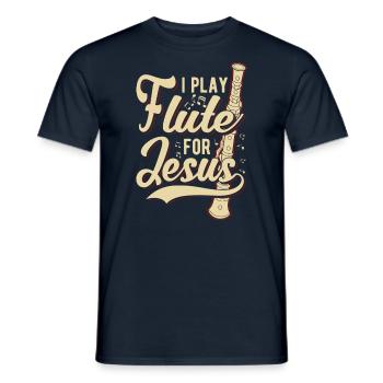 I play flute for Jesus - Men's T-Shirt - navy - Front - AI Model Male 178 light (178cm)