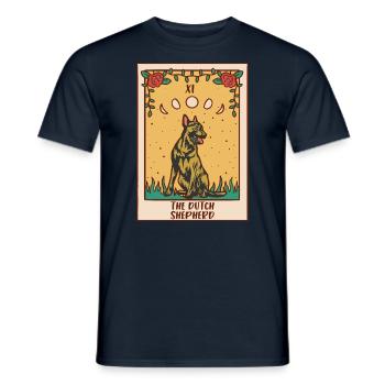 Carte de Tarot - Chien Occulte Berger Hollandais - T-shirt homme - marine - Devant - AI Model Male 178 light (178cm)