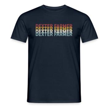 Cattle Breeder - Vintage Cow Dexter Farmer - Men's T-Shirt - navy - Front - AI Model Male 178 light (178cm)