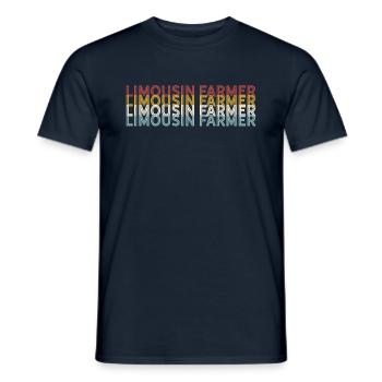 Cattle Breeder - Vintage Cow Limousin Farmer - Men's T-Shirt - navy - Front - AI Model Male 178 light (178cm)