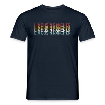 Cattle Breeder - Vintage Cow Limousin Rancher - Men's T-Shirt - navy - Front - AI Model Male 178 light (178cm)