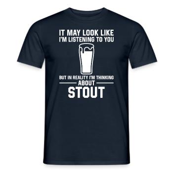 Look, I Listen - Stout - Men's T-Shirt - navy - Front - AI Model Male 178 light (178cm)