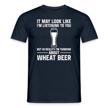 Schau, Ich Höre Zu - Weizenbier - Männer T-Shirt - Navy - Vorne - AI Model Male 178 light (178cm)