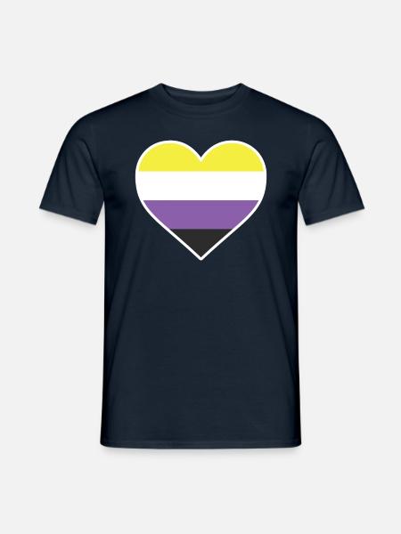 LGBT-Herz - LGBTQIA Non Binary - Männer T-Shirt - Navy