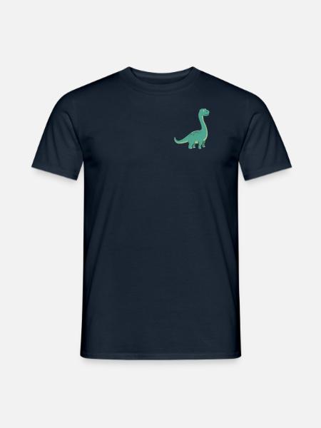 Abzeichen - Niedlicher Dinosaurier Brontosaurus - Männer T-Shirt - Navy