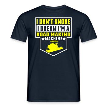 Je ne ronfle pas, je rêve, je fais de la construction de routes - T-shirt homme - marine - Devant - AI Model Male 178 light (178cm)