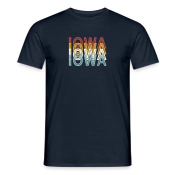 US 70s Retro State Vintage Iowa - Men's T-Shirt - navy - Front - AI Model Male 178 light (178cm)
