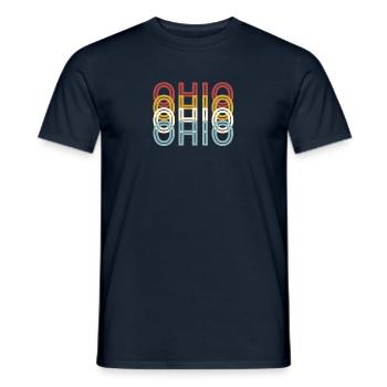 US 70er Retro State Vintage Ohio - Männer T-Shirt - Navy - Vorne - AI Model Male 178 light (178cm)