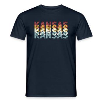 US 70s Retro State Vintage Kansas - T-shirt homme - marine - Devant - AI Model Male 178 light (178cm)