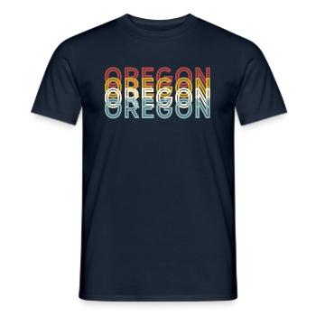 US 70er Retro State Vintage Oregon - Männer T-Shirt - Navy - Vorne - AI Model Male 178 light (178cm)