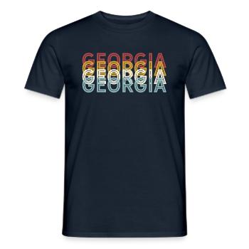 US 70er Retro State Vintage Georgia - Männer T-Shirt - Navy - Vorne - AI Model Male 178 light (178cm)