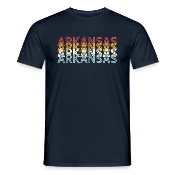 US 70s Retro State Vintage Arkansas - Men's T-Shirt - navy - Front - AI Model Male 178 light (178cm)