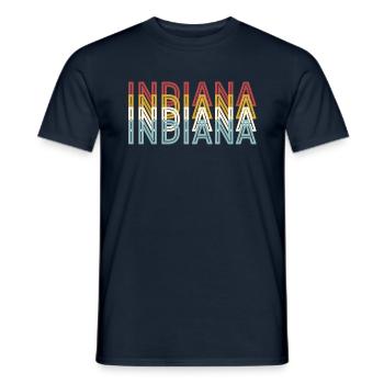 US 70s Retro State Vintage Indiana - Men's T-Shirt - navy - Front - AI Model Male 178 light (178cm)