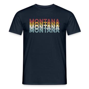 US 70s Retro State Vintage Montana - T-shirt homme - marine - Devant - AI Model Male 178 light (178cm)