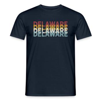 US 70er Retro State Vintage Delaware - Männer T-Shirt - Navy - Vorne - AI Model Male 178 light (178cm)
