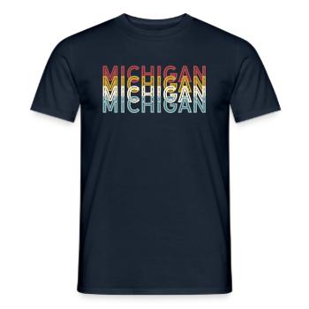 US 70er Retro State Vintage Michigan - Männer T-Shirt - Navy - Vorne - AI Model Male 178 light (178cm)