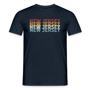 US 70s Retro State Vintage New Jersey - Men's T-Shirt - navy - Front - AI Model Male 178 light (178cm)