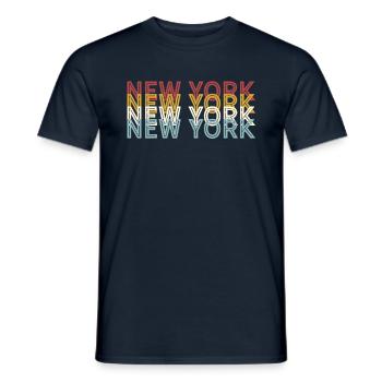 US 70s Retro State Vintage New York - T-shirt homme - marine - Devant - AI Model Male 178 light (178cm)