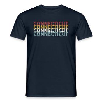 US 70s Retro State Vintage Connecticut - Men's T-Shirt - navy - Front - AI Model Male 178 light (178cm)