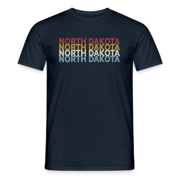 US 70er Retro State Vintage North Dakota - Männer T-Shirt - Navy - Vorne - AI Model Male 178 light (178cm)
