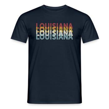 US 70s Retro State Vintage Louisiane - T-shirt homme - marine - Devant - AI Model Male 178 light (178cm)