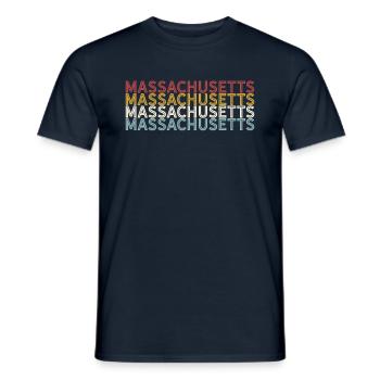 US 70er Retro State Vintage Massachusetts - Männer T-Shirt - Navy - Vorne - AI Model Male 178 light (178cm)