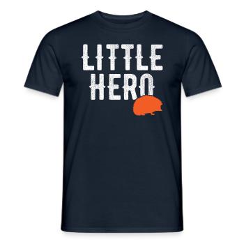 Little Hero - Cute Animal Hedgehog - Men's T-Shirt - navy - Front - AI Model Male 178 light (178cm)