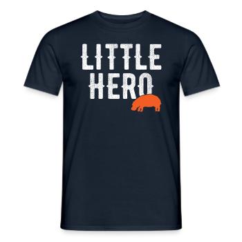 Petit Héros - Hippopotame animal doux - T-shirt homme - marine - Devant - AI Model Male 178 light (178cm)